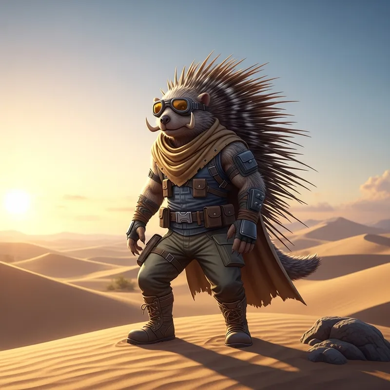 Male Porcupine Fortnite Skin in Desert Biome Male Porcupine Fortnite Skin in Desert Biome