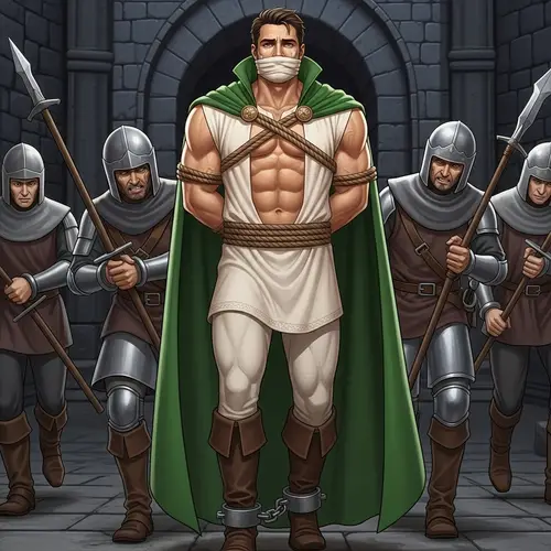 Muscular Prince Arrested and Beaten by Guards - Vulnerability and Strength