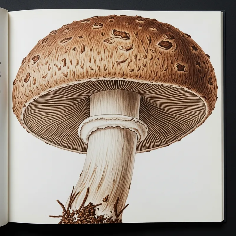 Detailed Mushroom Scientific Illustration | Natural History Art