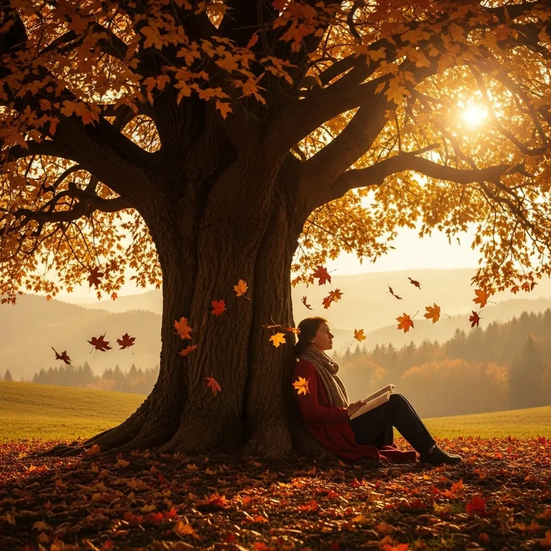 Moments of Contemplation: Tranquil Autumn Reflection