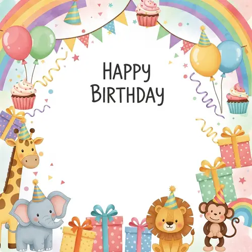 Vibrant Children's Birthday Card Background