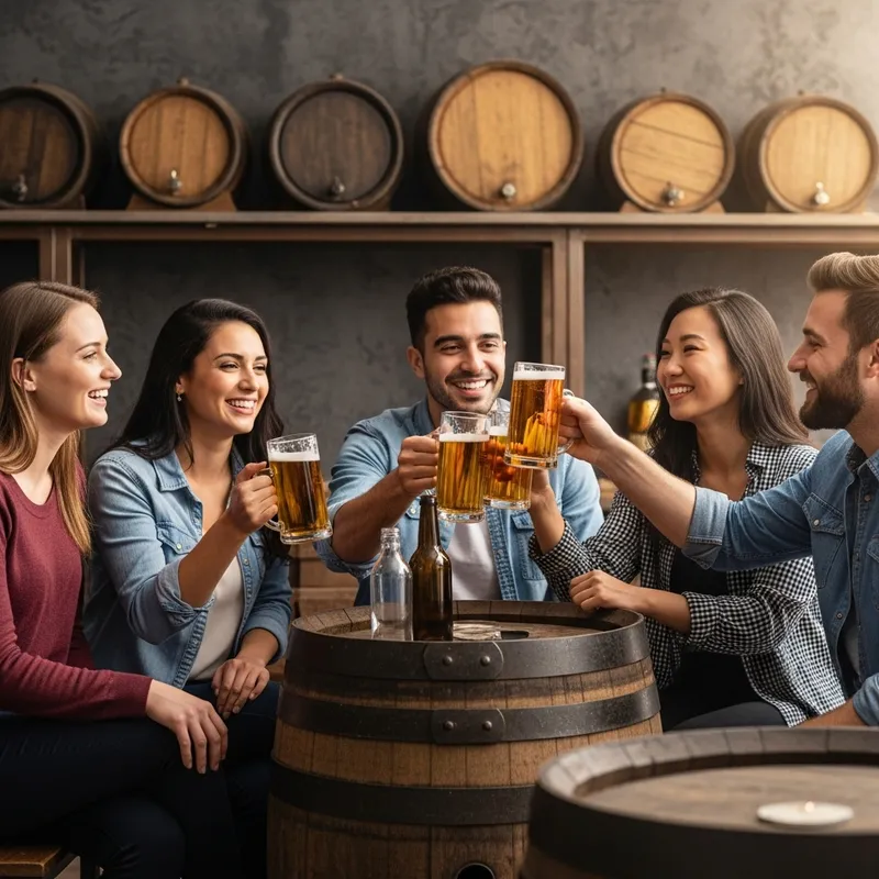 Vintage Beer Garden Gathering with Friends