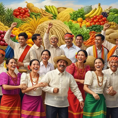 Filipino People Celebrating Bountiful Harvest | Colorful Tradition