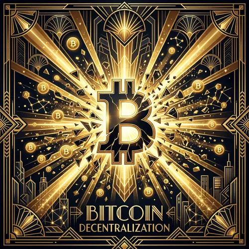 Bitcoin Explosion Art Deco Style | Digital Art Showcase