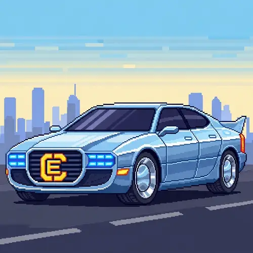 Futuristic Electric Saloon Car Pixel Art | Volkswagen ID.7