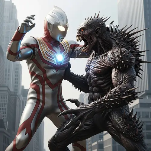 Diagao Ultraman Battles Monstrous Creature