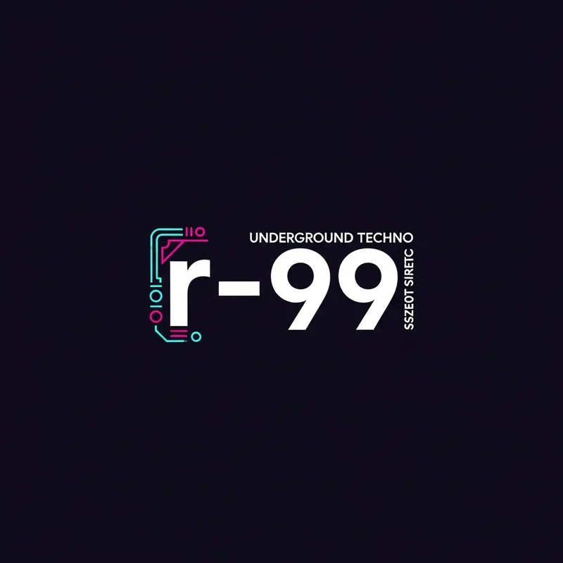 Futuristic Cyberpunk r-99 Techno Logo Design
