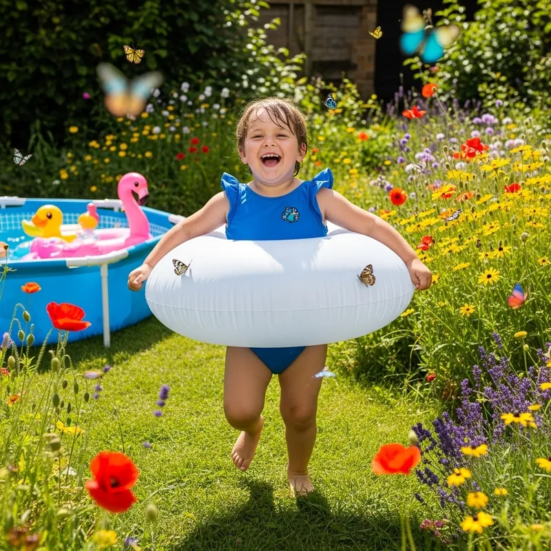 Adorable 8-Year-Old Playing Outdoors | Joyful Diaper Moment