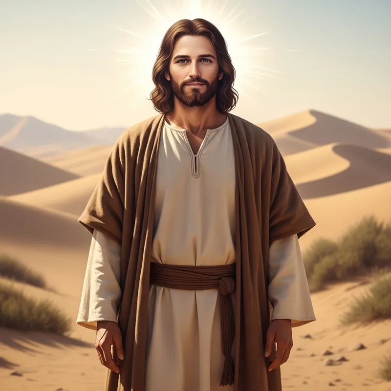 Jesus de Nazareth: Serene Figure in Timeless Setting