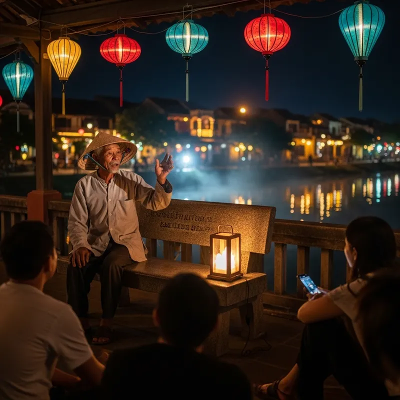 Elderly Man's Spooky Tale on a Vietnamese Bridge at Night