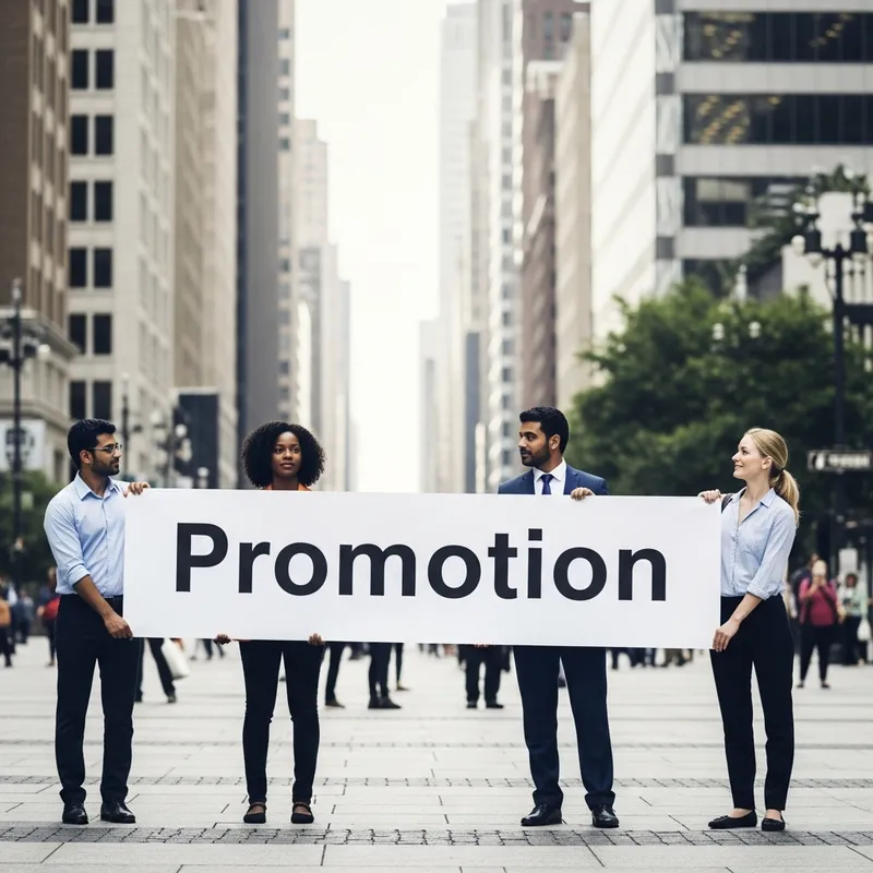 Promotion in City Center - Diverse Multicultural Banner Scene