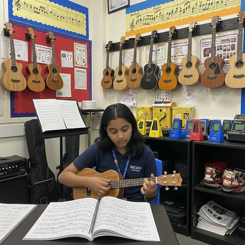 Colorful Music Learning with Ukulele for Cognitive Enhancement