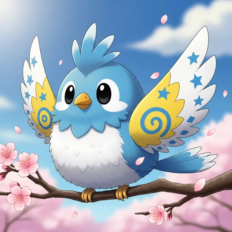 Cute Light Blue Bird Like a Pokemon