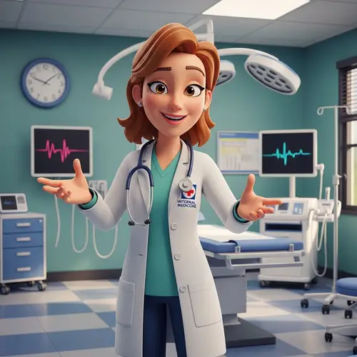 Disney Pixar Style Young Internal Medicine Specialist