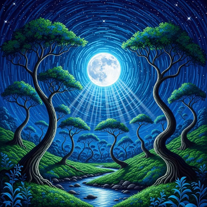 The Moonlit Forest: A Surreal Masterpiece