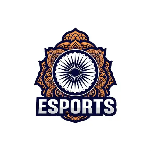 Indian Culture Esports Logo with Ashoka Chakra Symbol