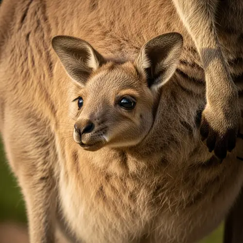 Happy Baby Kangaroo in Pouch - Cozy and Warm