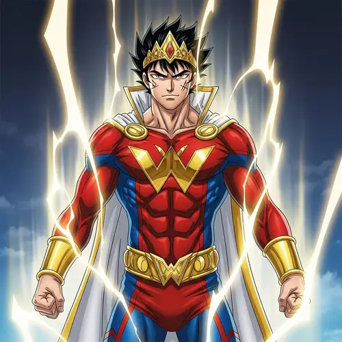 Goku Transformed as Wonder Woman - Powerful Heroic Fusion