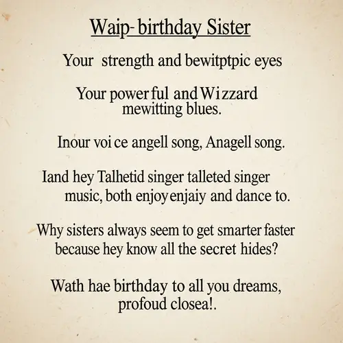 Heartfelt Birthday Wish for Dear Sister | Wizard with Blue Eyes