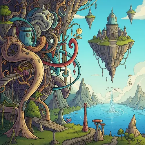 Surreal Fantasy Art: Vibrant Abstract World