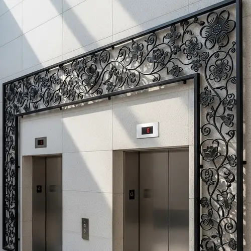 Floral Decorative Borders Crafted from Square Pipes