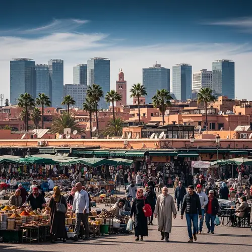 Urban Blend of Traditional and Modern Architecture in Marrakech