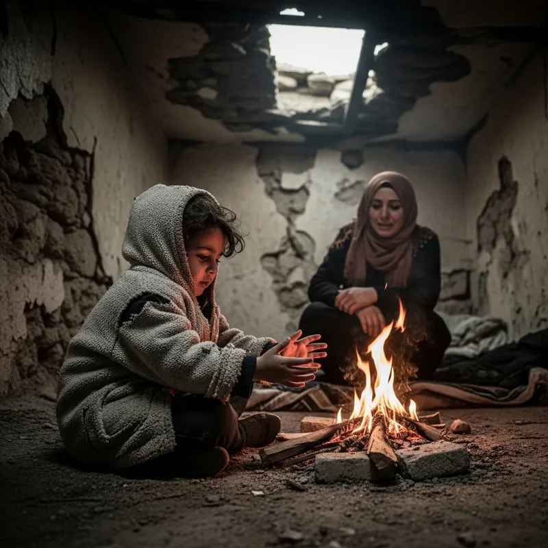 Raw Emotions: Struggling Lebanese Family Seeks Warmth in Humble Home