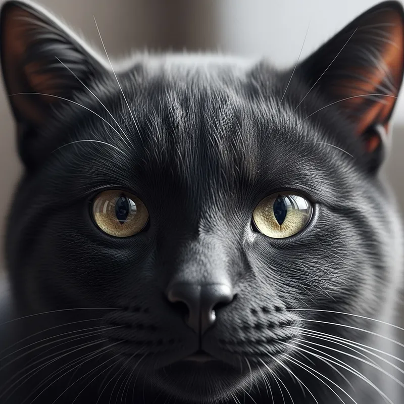 Serene Close-Up of a Black Furred Creature's Face