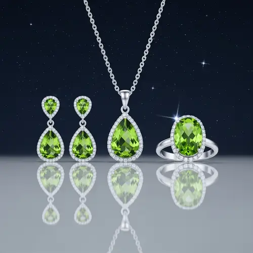 Peridot Stone Silver Set Jewelry: Capture the Brilliance in Night Sky