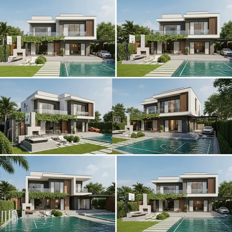 Modern Two-Storey House Design with Geometric Aesthetics Modern Two-Storey House Design with Geometric Aesthetics