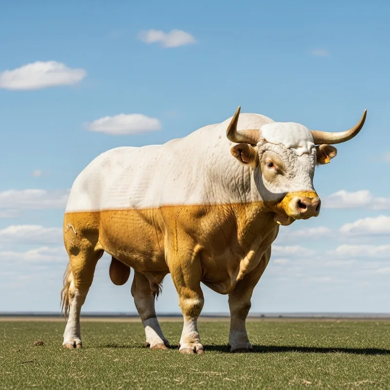 Beer Bull on Green Field | Strong Brew Imagery