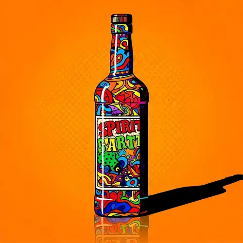 Vibrant Pop Art Spirit Bottle Design