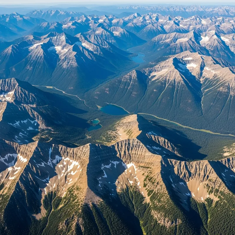 Vibrant Mountain Range Aerial Photo in Bright Colors