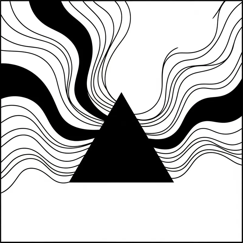 Wavey Black & White Geometric Happiness Shape