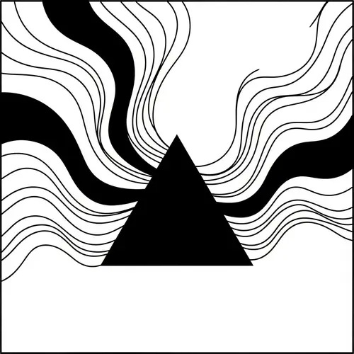 Visceral Happiness Geometric Shape in Black and White