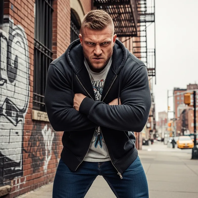 Brock Lesnar in Street-style Hood | Urban Area