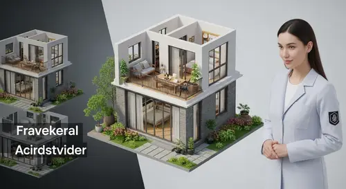 Modern 3D House & Apartment Model for Video Thumbnail