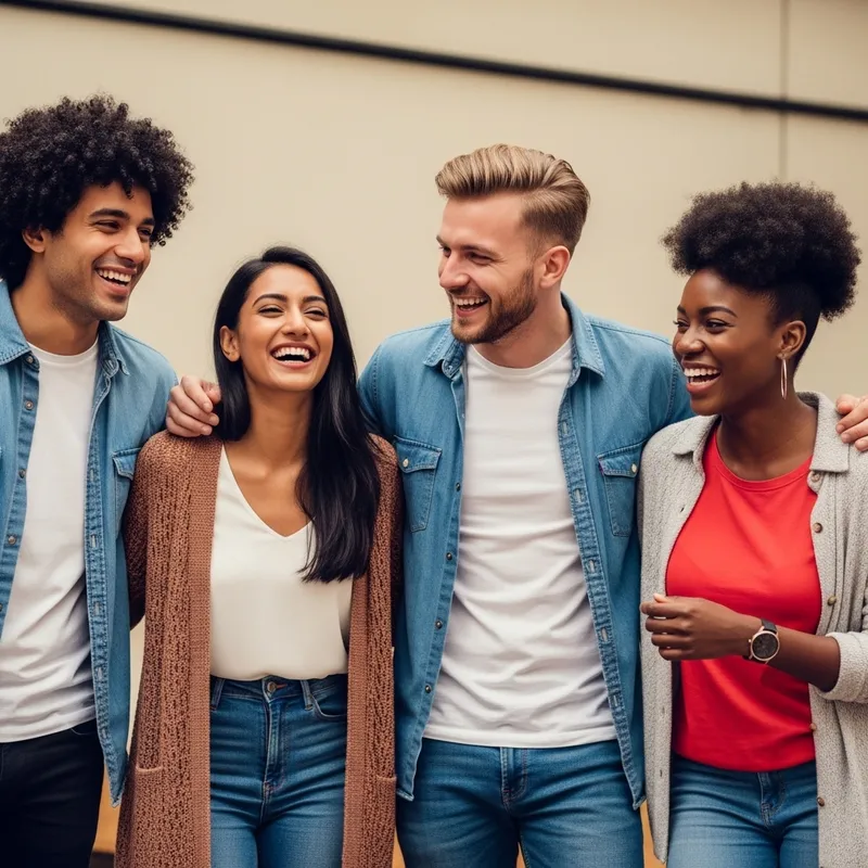 Group of 4 Friends From Diverse Backgrounds