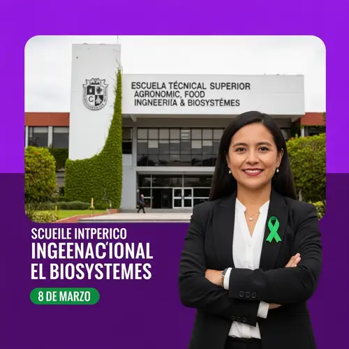 Hispanic Female Professor Celebrating International Women's Day in Agriculture School