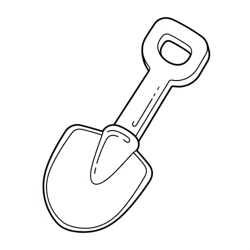Cute Line-Art Toy Shovel for Toddlers to Color