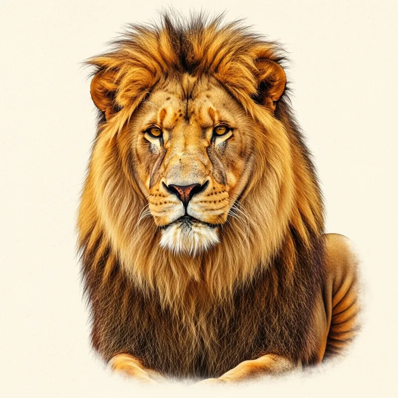 Majestic Male Lion with Golden Mane | Regal Wildlife Portrait