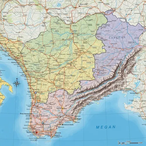 Detailed Geographical Map of Unspecified Country