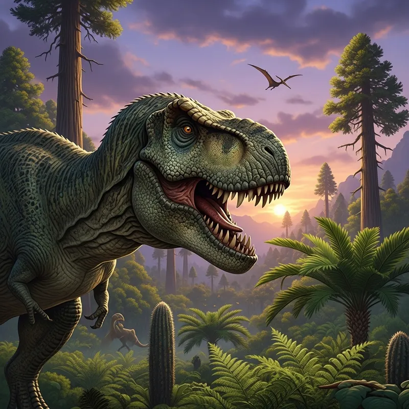 Prehistoric Dinosaur Encounter with Tyrannosaurus Rex