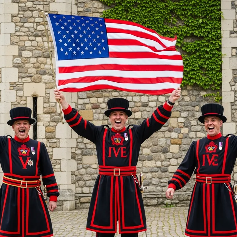 British Beefeaters Celebrate American Flag | Historic Stone Setting