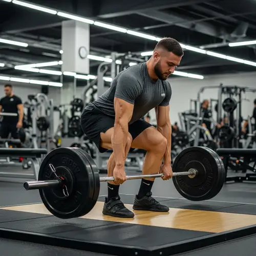 Muscular Uzbek Man in Sports Clothes | Gym Weightlifting Prep