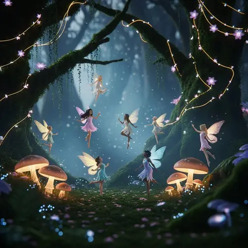 Whimsical Fairies in a Mystical Forest
