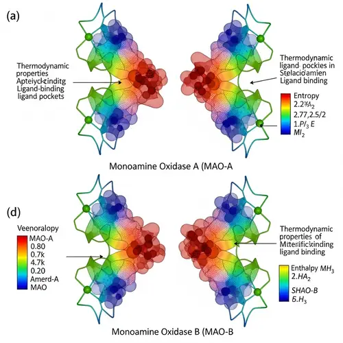 Thermodynamic Properties of MAO-A and MAO-B Ligand Binding Pockets