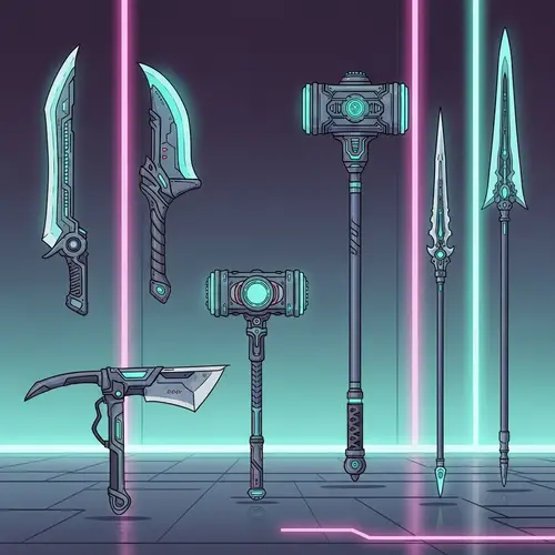Futuristic Melee Weapons for 2D Animation Environment