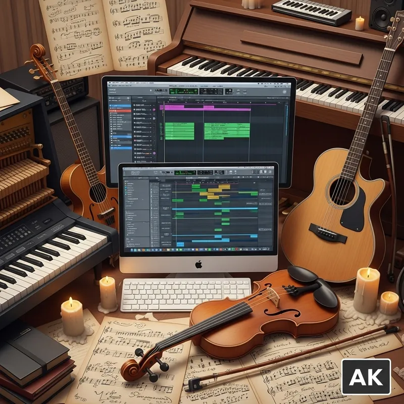 Creativity in Harmony: Immersive Music Scene with Artistic Compositions