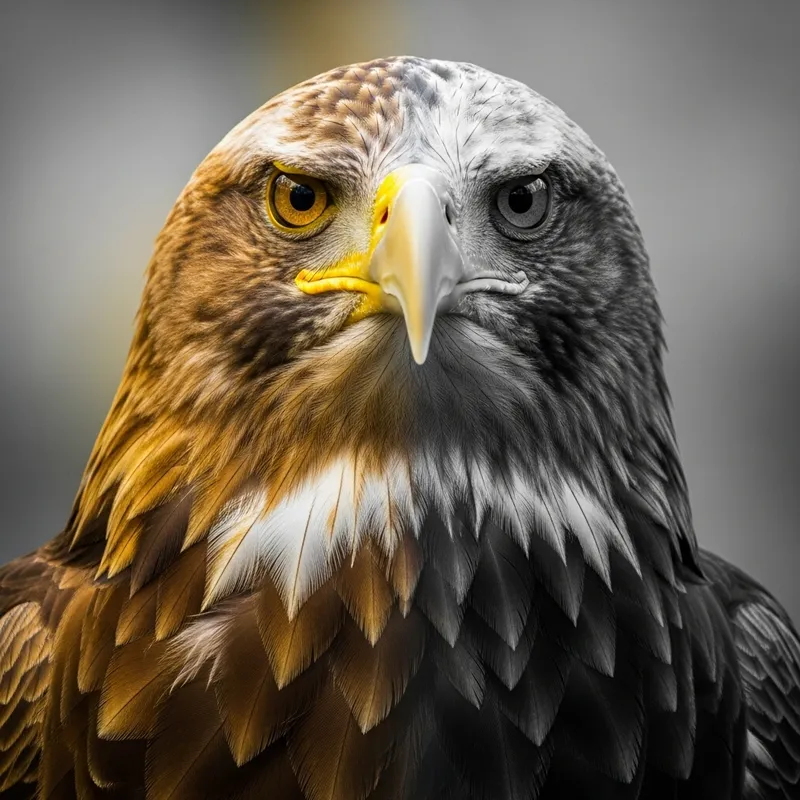 Serious Eagle Staring with Fading Color Palette